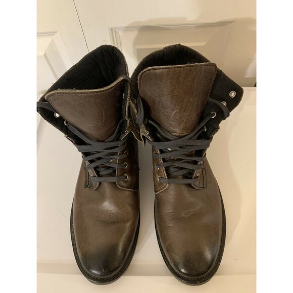 Franco Fortini Men’s Sz 12 Ankle Boots Mate 2 Laces Brown Leather‎ - Picture 5 of 10